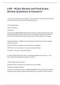 LPN - NClex Review and Final Exam Review Questions & Answers