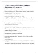 Infection control NCLEX-LPN Exam Questions & Answers