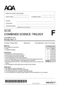 2025 AQA GCSE COMBINED SCIENCE&colon; TRILOGY 8464&sol;B&sol;1F Biology Paper 1F Question Paper &plus; Mark Scheme  Actual 2025 AQA GCSE COMBINED SCIENCE&colon; TRILOGY 8464&sol;B&sol;1F Biology Paper 1F Merged Question Paper &plus;  Mark Scheme