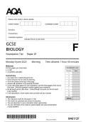 Actual 2025 AQA GCSE BIOLOGY 8461&sol;2F Paper 2 Foundation Tier Question Paper &plus; Mark Scheme  Actual 2025 AQA GCSE BIOLOGY 8461&sol;2F Paper 2 Foundation Tier Merged Question Paper &plus; Mark Schem