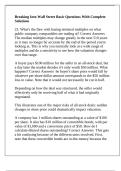 Breaking Into Wall Street Basic Questions With Complete Solutions
