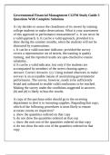 Governmental Financial Management CGFM Study Guide 3 Questions With Complete Solutions