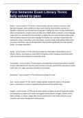 First Semester Exam Literary Terms fully solved to pass