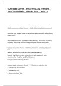 NURB 3060 EXAM 1 &vert; QUESTIONS AND ANSWERS &vert; 2025&sol;2026 UPDATE &vert; VERIFIED 100&percnt; CORRECT&excl;&excl;