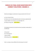 NURS-B 253 FINAL EXAM QUESTIONS WITH CORRECT SOLUTIONS &vert; GRADED A&plus;