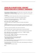 BLS HEARTCODE ONLINE QUESTIONS WITH CORRECT ANSWERS&period;