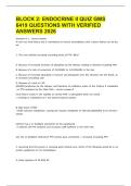 BLOCK 2&colon; ENDOCRINE II QUIZ GMS 6419 QUESTIONS WITH VERIFIED ANSWERS 2026