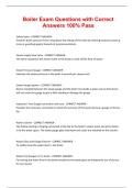 Boiler Exam Questions with Correct  Answers 100&percnt; Pass