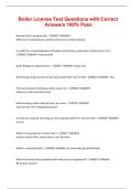 Boiler License Test Questions with Correct  Answers 100&percnt; Pass