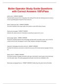 Boiler Operator Study Guide Questions  with Correct Answers 100&percnt;Pass
