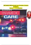 TEST BANK FORParamedic Care Principles Practice 6th Edition Volume&period; 1 &ndash; 5&comma; by &lpar;Bledsoe&rpar;
