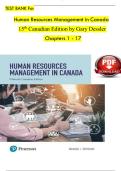 TEST BANK HUMAN RESOURCES MANAGEMENT IN CANADA DESSLER G., COLE N 15th Canadian Edition by Gary Dessler