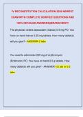 IV RECONSTITUTION CALCULATION 2026 NEWEST  EXAM WITH COMPLETE VERIFIED QUESTIONS AND  100&percnt; DETAILED ANSWERS&vert;&vert;BRAND NEW&excl;&excl;&excl;
