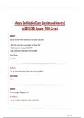 Alteryx  Certification Exam Questions and Answers &vert; Fall 2025&sol;2026 Update &vert; 100&percnt; Correct