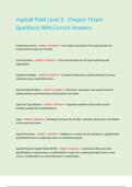 Asphalt Field Level II - Chapter I Exam Questions With Correct Answers