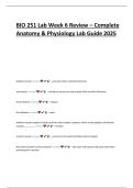 BIO 251 Lab Week 6 Review &ndash; Complete Anatomy & Physiology Lab Guide 2025