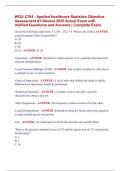 WGU C784 - Applied Healthcare Statistics Objective  Assessment &num;1 Newest 2025 Actual Exam with  Verified Questions and Answers &vert; Complete Exam&period;