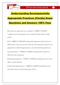 Understanding Developmentally Appropriate Practices &lpar;Florida&rpar; Exam Questions and Answers 100&percnt; Pass