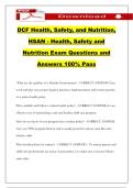 DCF Health&comma; Safety&comma; and Nutrition&comma; HSAN - Health&comma; Safety and Nutrition Exam Questions and Answers 100&percnt; Pass