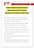 Understanding Developmentally Appropriate Practices Exam Questions and Answers 100&percnt; Pass