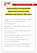Understanding Developmentally Appropriate Practices Exam Questions and Answers 100&percnt; Pass