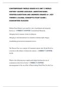 CONTEMPORARY WORLD ISSUES K12 UNIT 3 WORLD HISTORY COURSE 2025&sol;2026 &vert; QUESTION BANK &vert; VERIFIED QUESTIONS AND ANSWERS GRADED A&plus; &vert; KEY THEMES & GLOBAL CONCEPTS STUDY GUIDE &vert; GUARANTEED SUCCESS