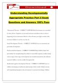 Understanding Developmentally Appropriate Practice Part 2 Exam Questions and Answers 100&percnt; Pass