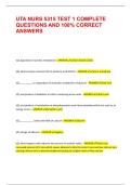 UTA NURS 5315 TEST 1 COMPLETE QUESTIONS AND 100&percnt; CORRECT ANSWERS  &vert;&vert; LATEST PAPER &vert;&vert; VERIFIED EXAM QUESTIONS