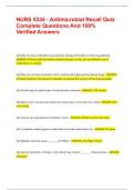 NURS 5334 - Antimicrobial Recall Quiz Complete Questions And 100&percnt; Verified Answers