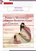 Test Bank for Maternal-Child Nursing Care&comma; 3rd Canadian Edition by Keenan &vert; Complete Questions & Answers