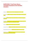 NURS 8022  Final Exam Neuro Complete Questions And Verified Answers &vert;&vert; 100&percnt; Pass