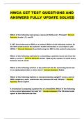 NWCA CET TEST QUESTIONS AND ANSWERS FULLY UPDATE SOLVED