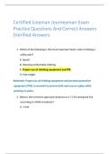 Certified Lineman Journeyman Exam Practice Questions And Correct Answers &lpar;Verified Answers 