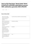 Intro to PTA Final Exam "Study Guide" EXAM &lpar;COMPLETE ANSWERS elaborations&rpar; answers 100&percnt; satisfaction guarantee 2025 UPDATE&excl;&excl;