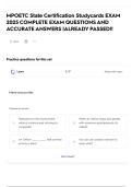 MPOETC State Certification Studycards EXAM 2025 COMPLETE EXAM QUESTIONS AND ACCURATE ANSWERS &vert;ALREADY PASSED&excl;&excl;