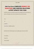 EHR Final Exam COMPLETE NEWEST 450 QUESTIONS AND VERIFIED SOLUTIONS LATEST UPDATE THIS YEAR
