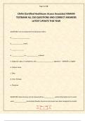 CHAA &lpar;Certified Healthcare Access Associate&rpar; NAHAM TESTBANK ALL 250 QUESTIONS AND CORRECT ANSWERS LATEST UPDATE THIS YEAR