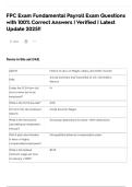 FPC Exam Fundamental Payroll Exam Questions with 100&percnt; Correct Answers &vert; Verified &vert; Latest Update 2025&excl;&excl;