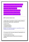 NERC Transmission Operator Exam With Actual Questions & Verified Answers &comma;Plus Explained Rationales&sol;Expert Verified For Guaranteed Pass 2026&sol;Latest Update&sol;Instant Download Pdf