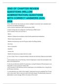 &lpar;END OF CHAPTER REVIEW QUESTIONS &lpar;WILLOW ADMINISTRATION&rpar; QUESTIONS WITH CORRECT ANSWERS 2025-2026