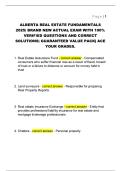 ALBERTA REAL ESTATE FUNDAMENTALS  2025&vert; BRAND NEW ACTUAL EXAM WITH 100&percnt;  VERIFIED QUESTIONS AND CORRECT  SOLUTIONS&vert; GUARANTEED VALUE PACK&vert; ACE  YOUR GRADES&period; 