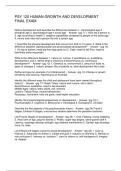 PSY 120 HUMAN GROWTH AND DEVELOPMENT FINAL EXAM