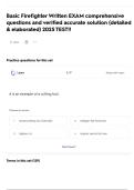 Basic Firefighter Written EXAM comprehensive questions and verified accurate solution &lpar;detailed & elaborated&rpar; 2025 TEST&excl;&excl;