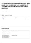 ATI&colon; Nurses touch Becoming a Professional Nurse &lpar;2025&rpar; EXAM QUESTIONS AND ALL CORRECT ANSWERS 100&percnt; SOLVED AND GUARANTEED SUCCESS&excl;&excl;
