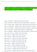 CMTI DENTAL ASSISTANT COURSE FINAL EXAM QUESTIONS AND CORRECT ANSWERS