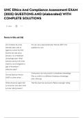 UHC Ethics And Compliance Assessment EXAM &lpar;2025&rpar; QUESTIONS AND &lpar;elaborated&rpar; WITH COMPLETE SOLUTIONS