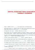 DENTAL ASSISTANT FINAL EXAM &lpar;REVIEW&rpar; WITH CORRECT ANSWERS