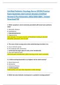Certified Pediatric Oncology Nurse &lpar;CPON&rpar; Practice  Exam Questions And Correct Answers &lpar;Verified  Answers&rpar; Plus Rationales 2025&sol;2026 Q&A &vert; Instant  Download Pdf 