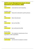 NAFA Asset Management Exam Actual Questions and Answers 2026&period;docx