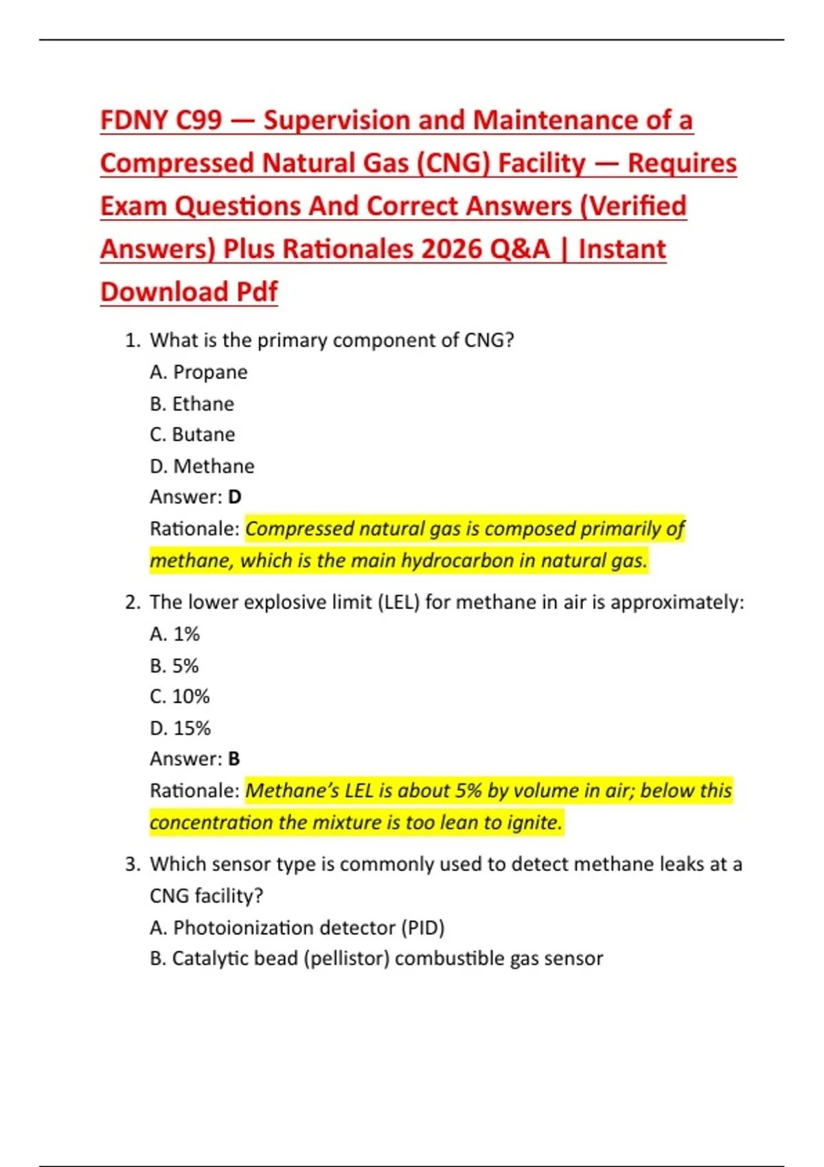 FDNY C99 — Supervision and Maintenance of a Compressed Natural Gas (CNG ...